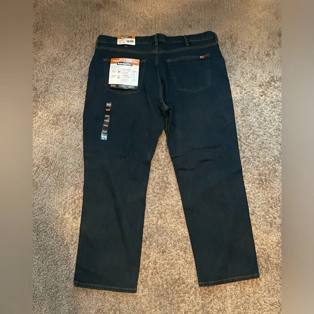 NEW MENS TIMBERLAND PRO JEANS GRIT-N-GRIND Dark Wash NWT Size 42 x 30